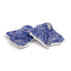 Kivita Coasters, Sodalite & Silver, Set of 2