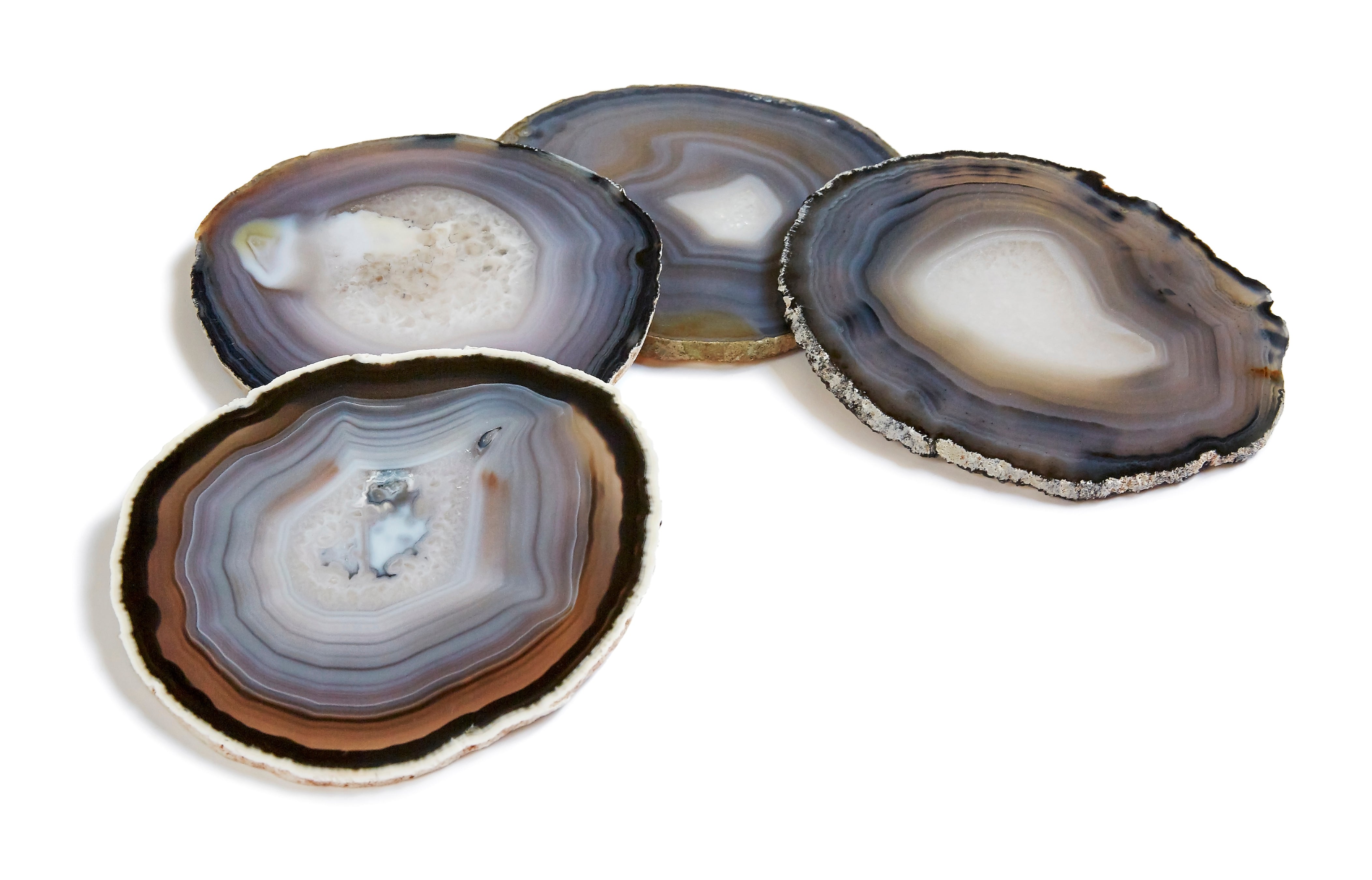 Pedra Coasters Smoke Agate Set of 4 ANNA New York