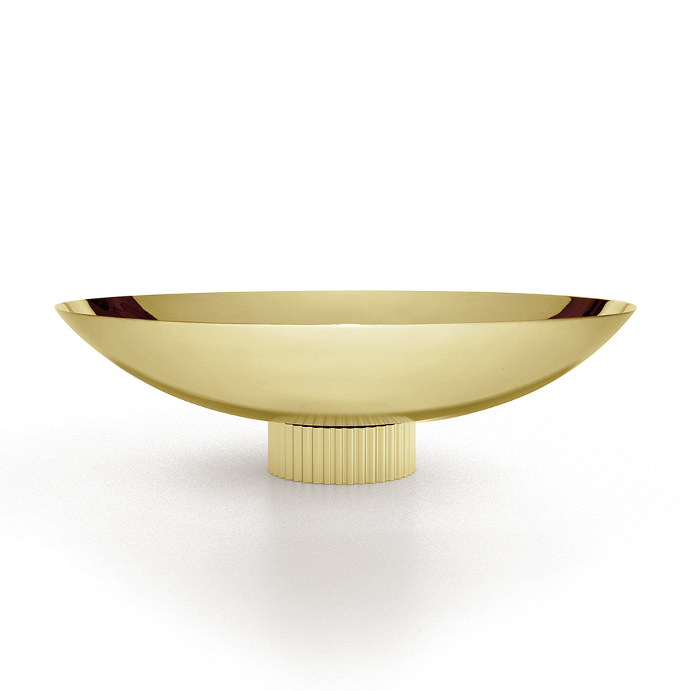 Striations Fruit Bowl, Gold