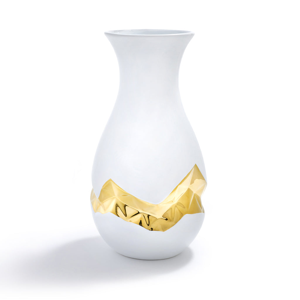 Talianna Oro Vase, White & Gold– ANNA New York